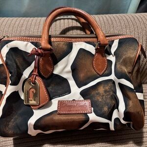 Dooney & Bourke Brown and White Cow Print Satchel